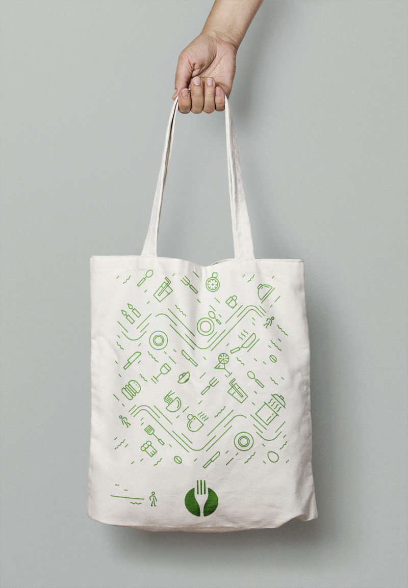 La fourchette / Création totebag / Dessins vectoriels
