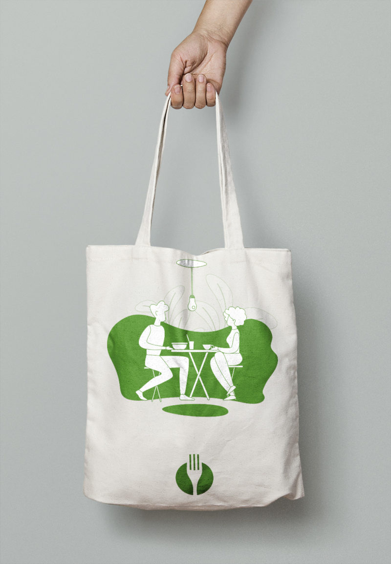 La fourchette / Création totebag / Dessins vectoriels